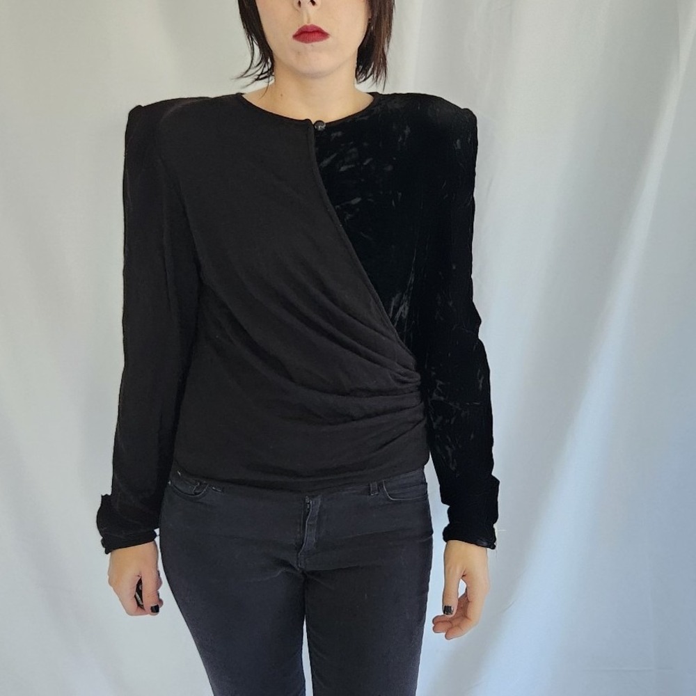 90s Deadstock Ungaro Velvet Wrap Top